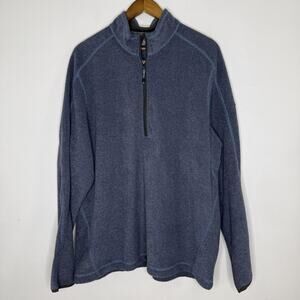 Eddie Bauer Jacket Mens XL Blue Fleece 1/4 Zip Pullover Thermal Outdoor